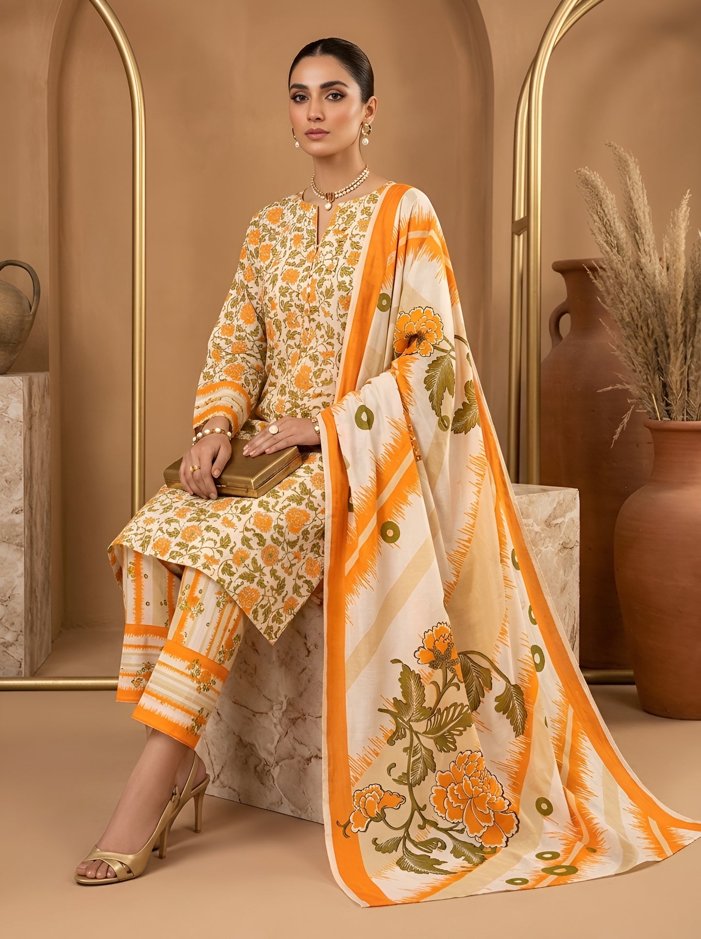 KHAADI LAWN THREE PIECE