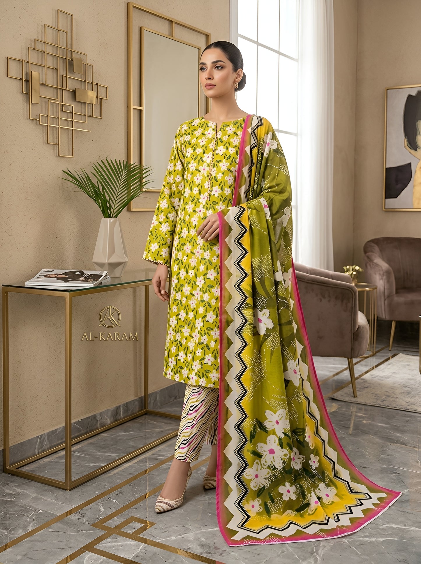 KHAADI LAWN THREE PIECE