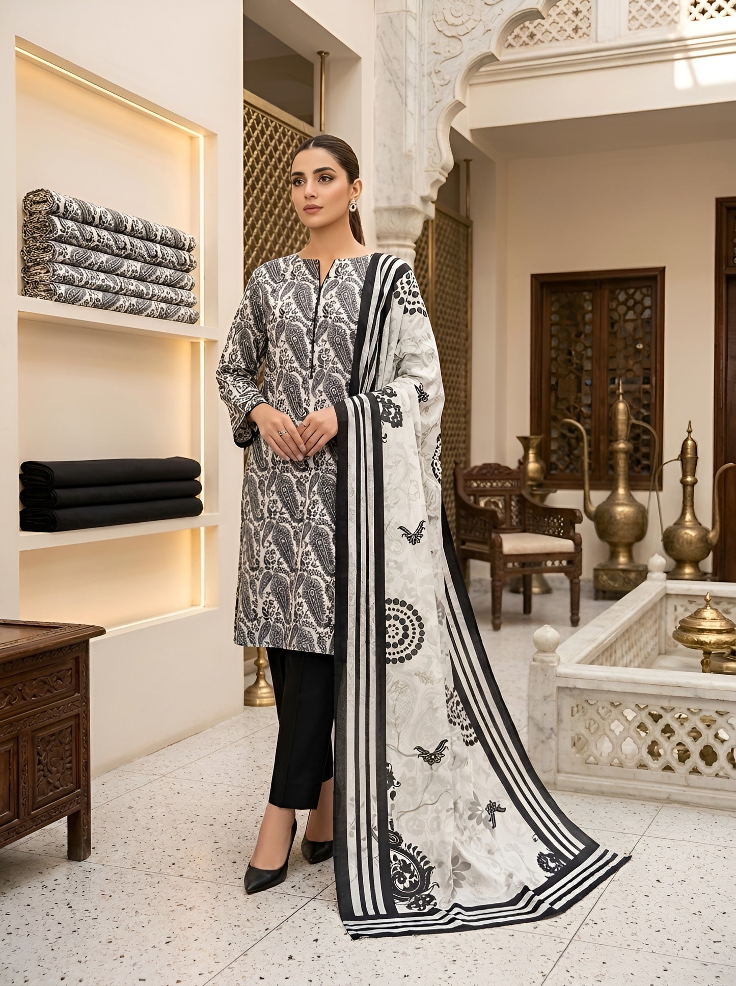 NISHAT LAWN THREE PIECE
