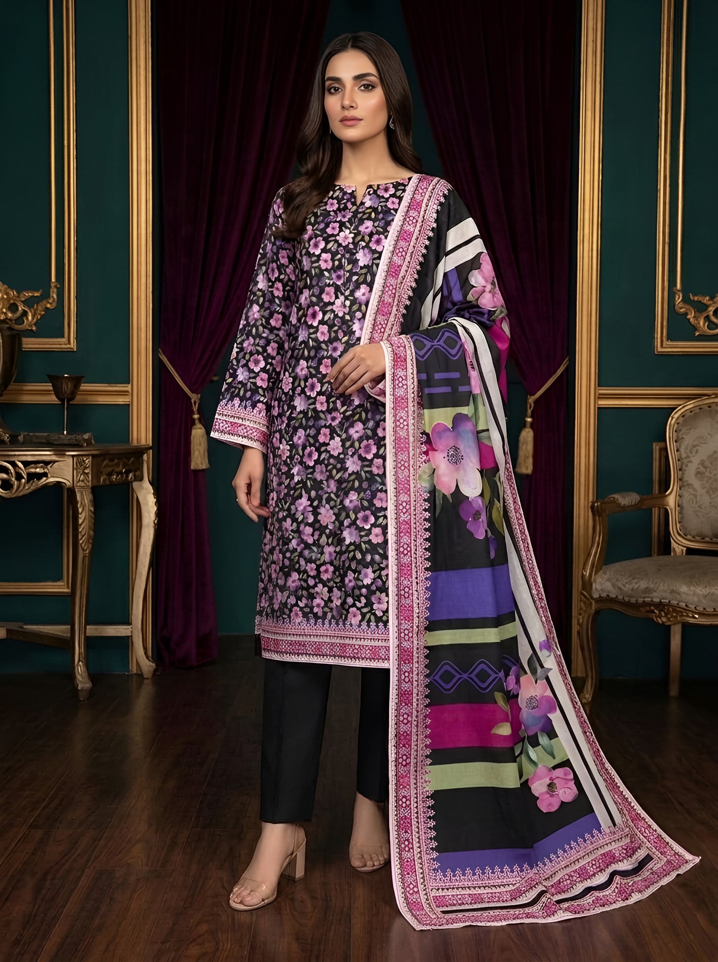 NISHAT LAWN THREE PIECE