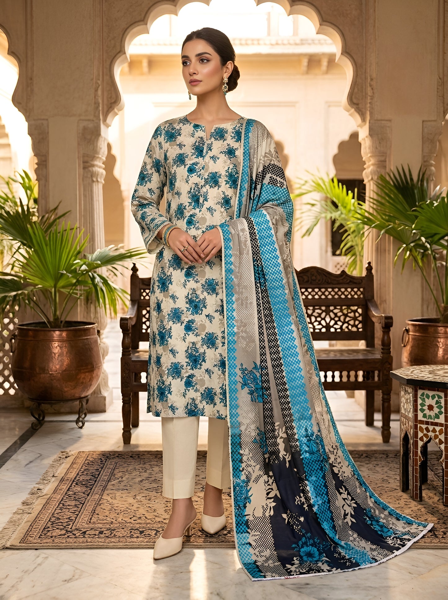 NISHAT LAWN THREE PIECE