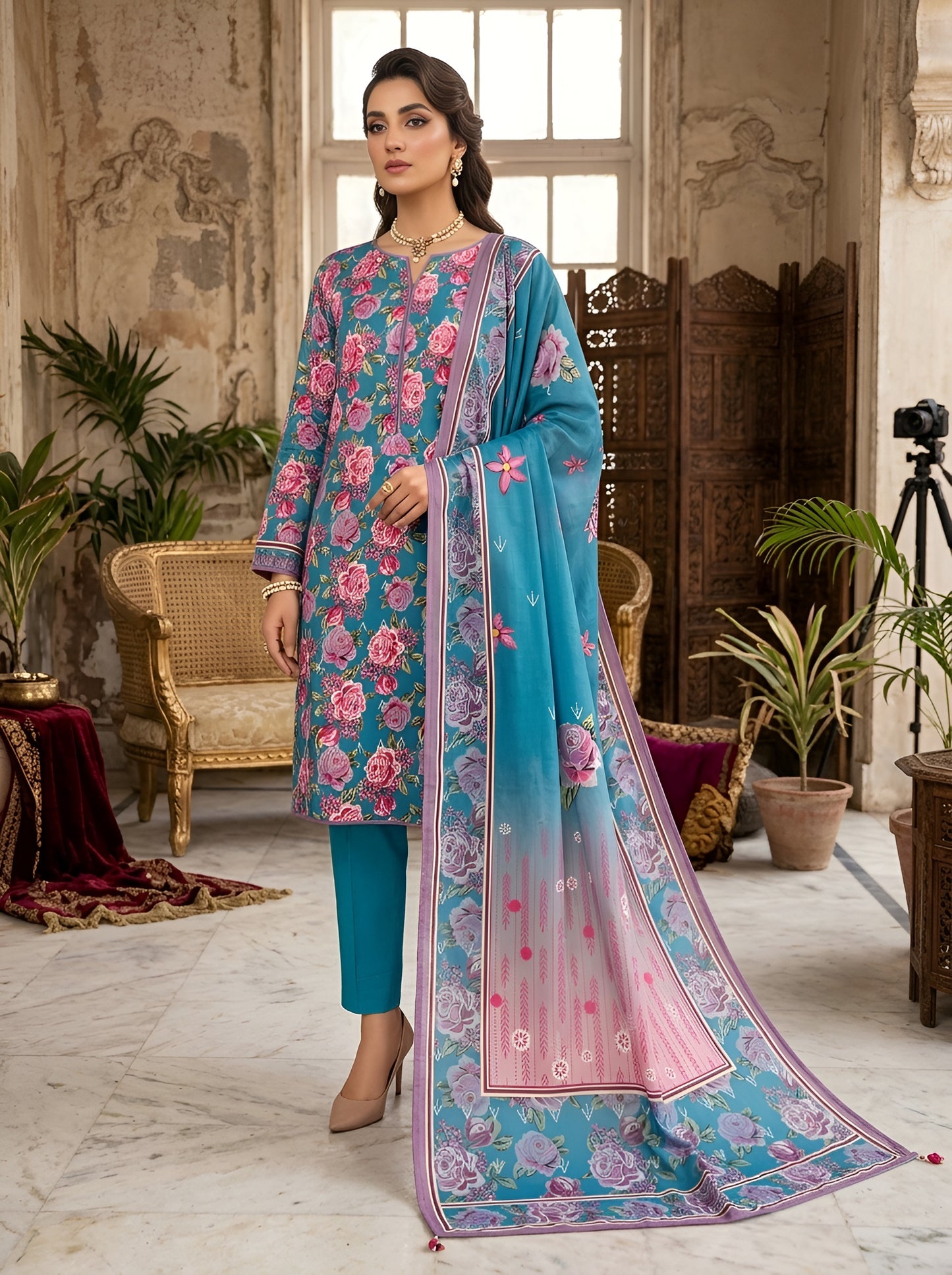 NISHAT LAWN THREE PIECE