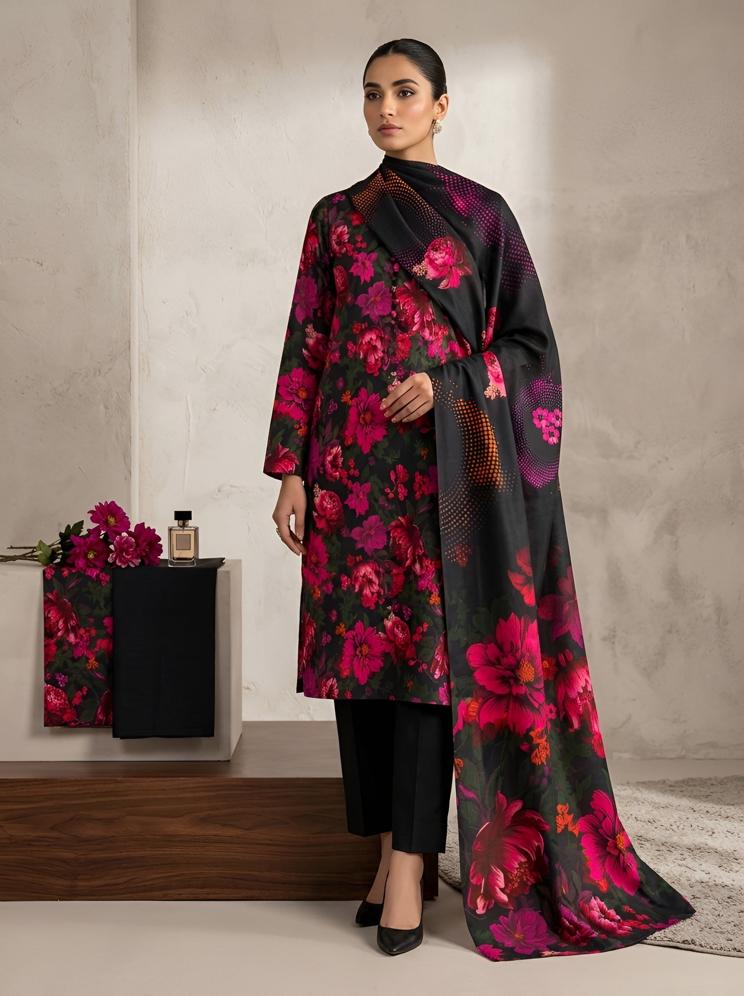 SAPPHIRE LAWN THREE PIECE