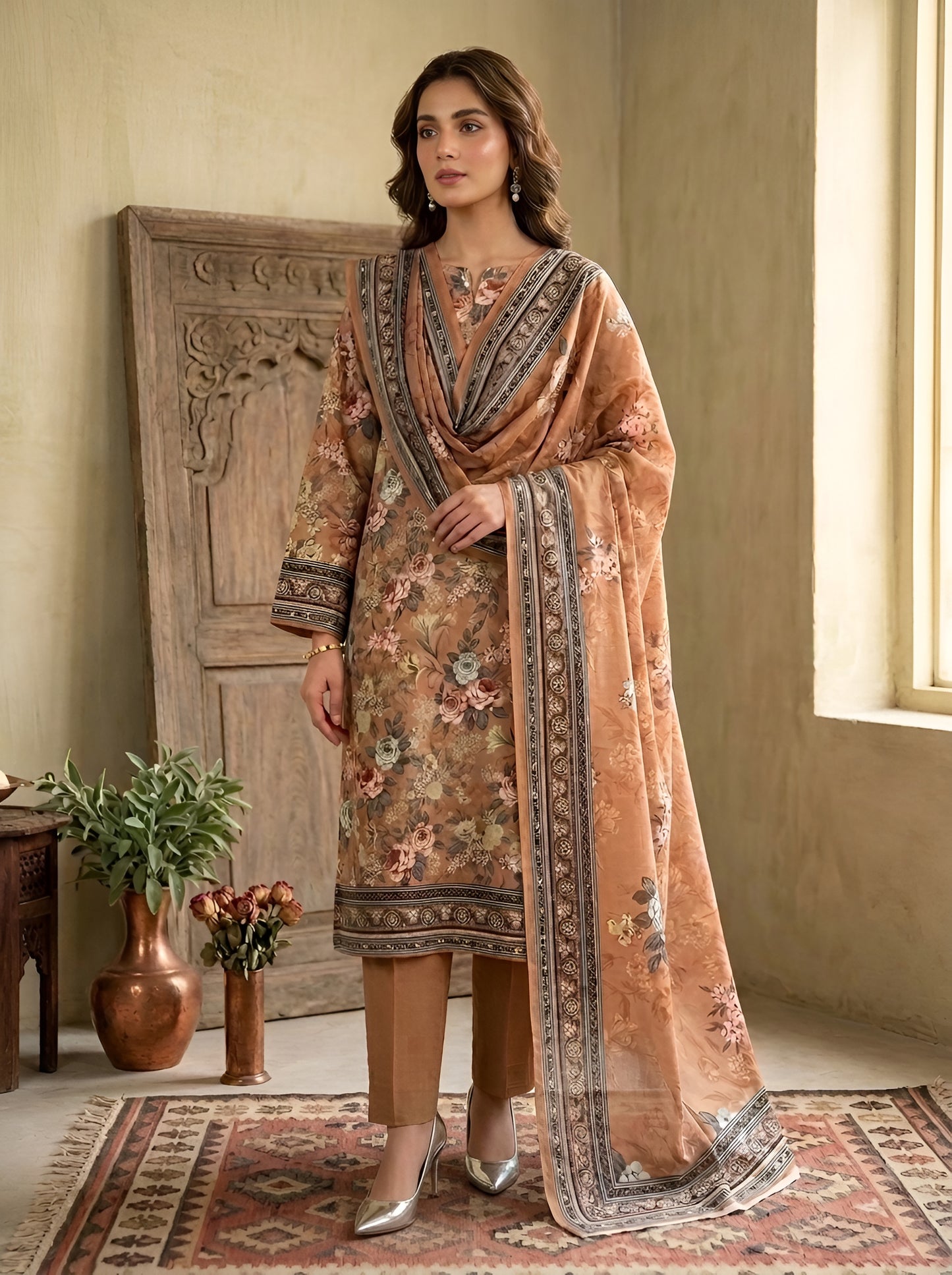 SAPPHIRE LAWN THREE PIECE