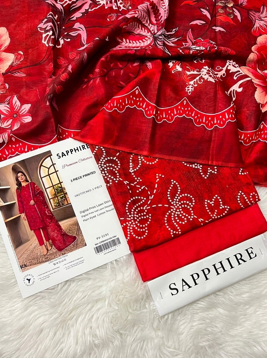 SAPPHIRE LAWN THREE PIECE