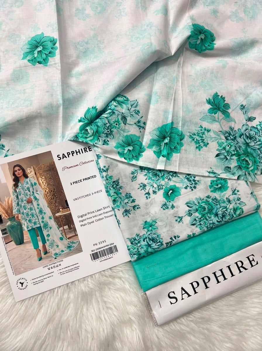SAPPHIRE LAWN THREE PIECE