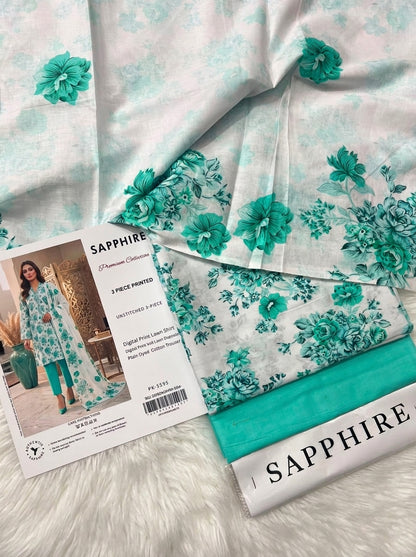 SAPPHIRE LAWN THREE PIECE