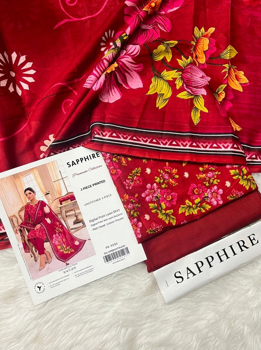 SAPPHIRE LAWN THREE PIECE
