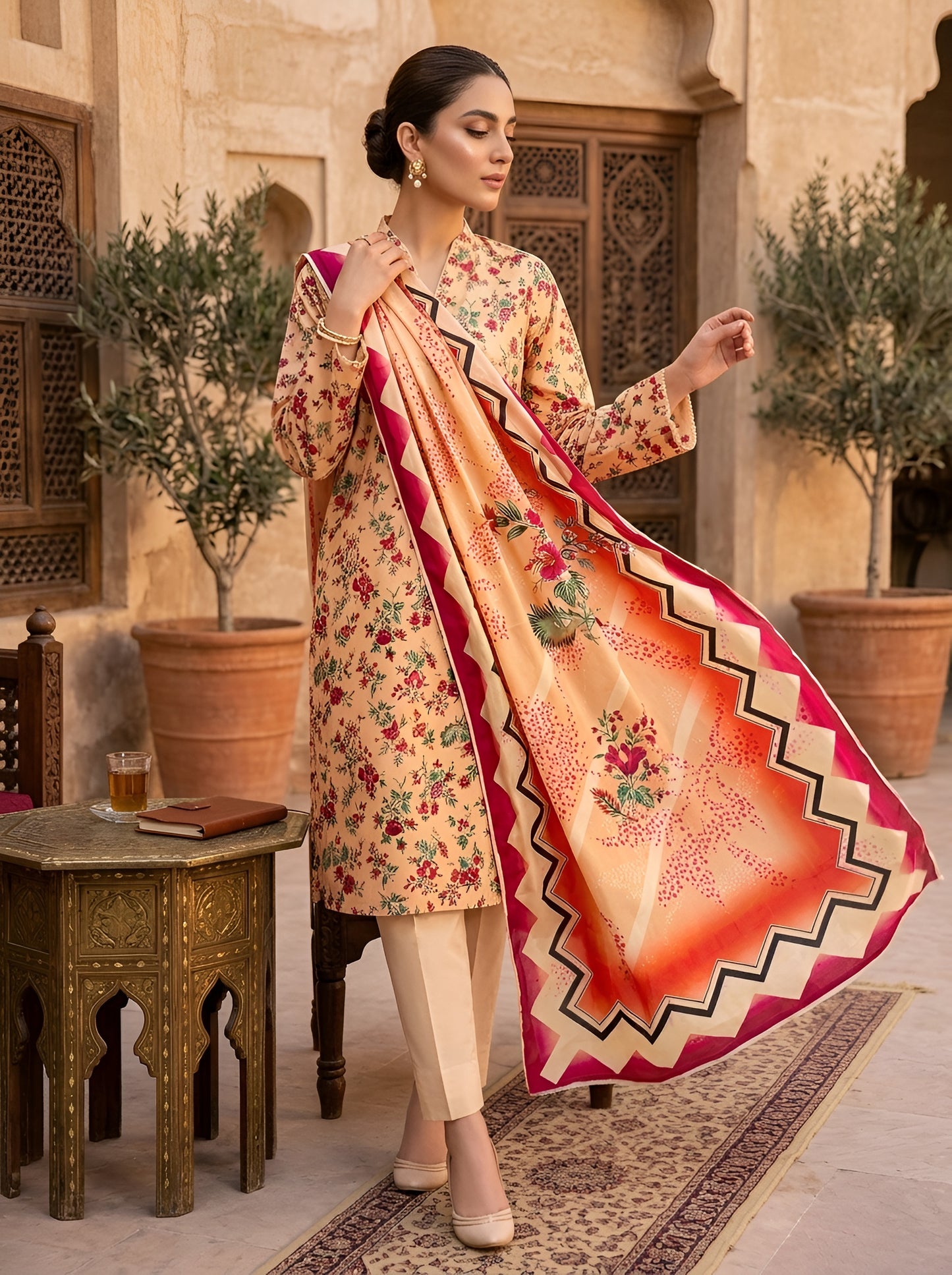 NISHAT LINEN THREE PIECE