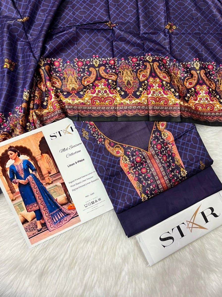 STAR LINEN THREE PIECE