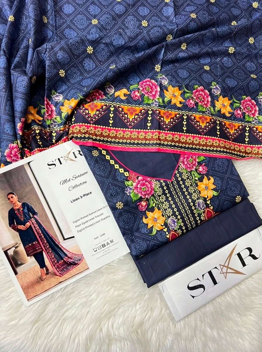STAR LINEN THREE PIECE