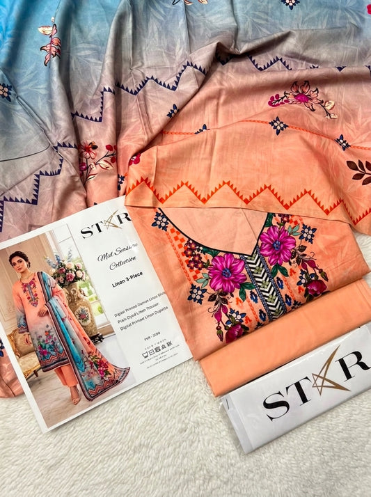 STAR LINEN THREE PIECE