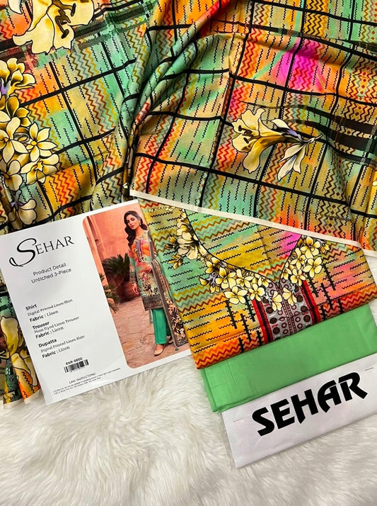 SEHAR LINEN THREE PIECE