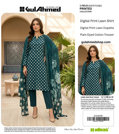 GUL AHMAD LAWN THREE PIECE