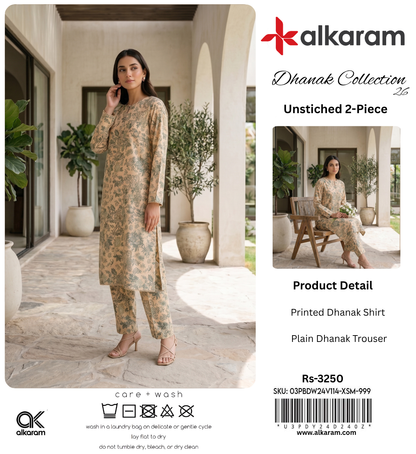 ALKARAM DHANAK 2 PIECE